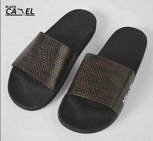 Black Camel PVC Tassel Style Slide