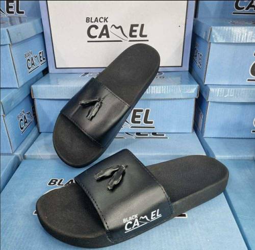 Black Camel PVC Tassel Style Slide