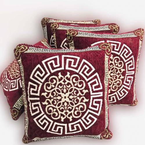 5 Pcs Velvet Jayquard Cushion Covers Set 
