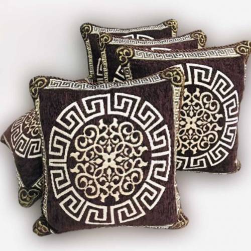 5 Pcs Velvet Jayquard Cushion Covers Set 