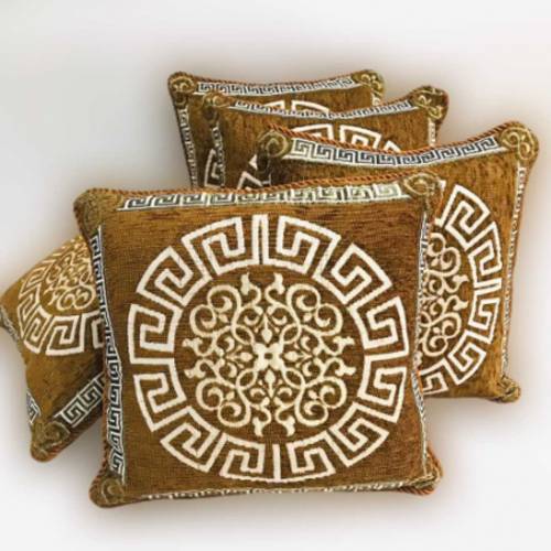 5 Pcs Velvet Jayquard Cushion Covers Set 