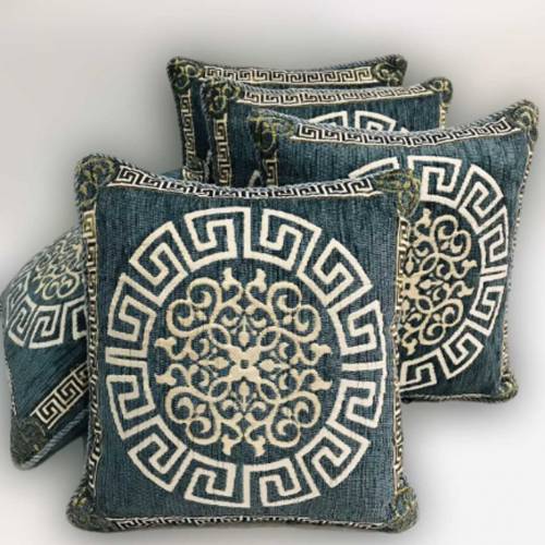 5 Pcs Velvet Jayquard Cushion Covers Set 