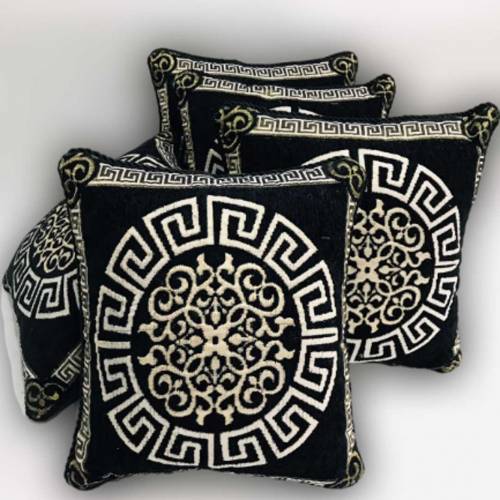 5 Pcs Velvet Jayquard Cushion Covers Set 