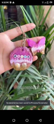 resin alphabet keychain