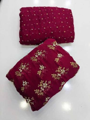 2pc unstitched fancy embroidered dress