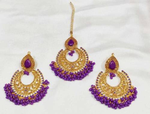 Gold_plated Earrings With Bindiya