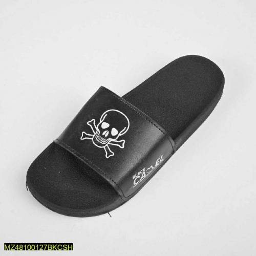 Slipper black camel
