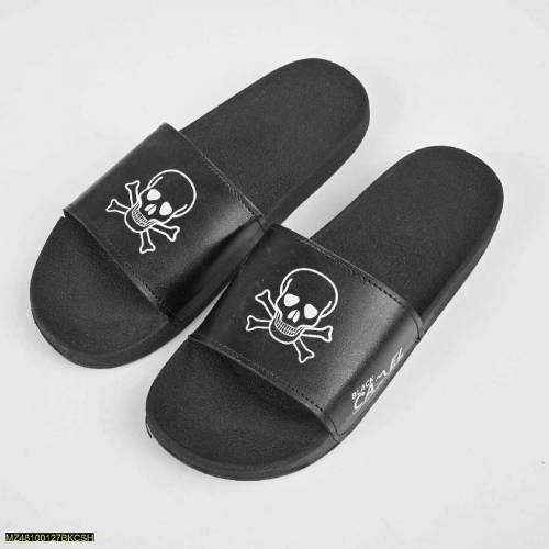 Slipper black camel