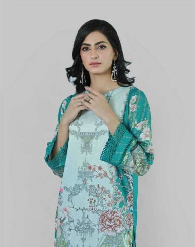 3 Pcs bareeq lawn printed suit pearl vintage