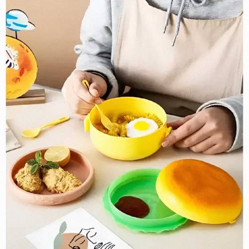 Round Cute Burger Shape Lunch Bpx