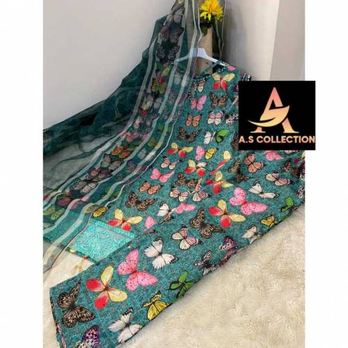 PKR 2600  medium size istiched 3pcs soot digital lown 