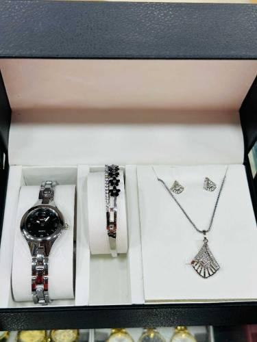 Jewellery Set New Design women watch, earrings, bracelets and necklace