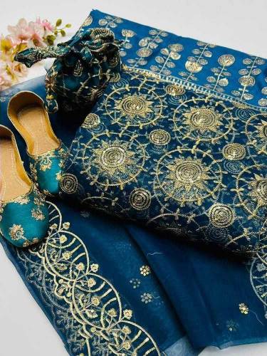 5 pcs woman fancy organza Embroidered suiy