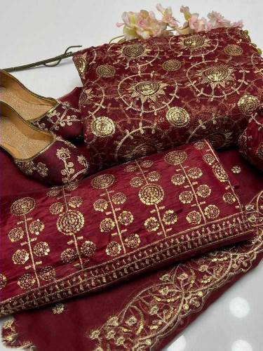 5 pcs woman fancy organza Embroidered suiy