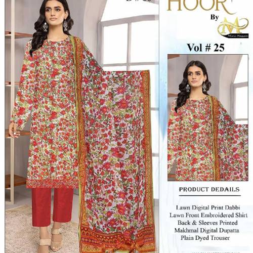 Lawn Digital Print Dabbi Lawn Front Embroidered Shirt Back & Sleeves P