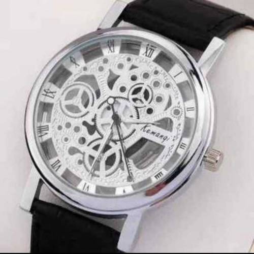 Skeleton Double Sided Glass Transparent Watch for Men / Women / Girls 
