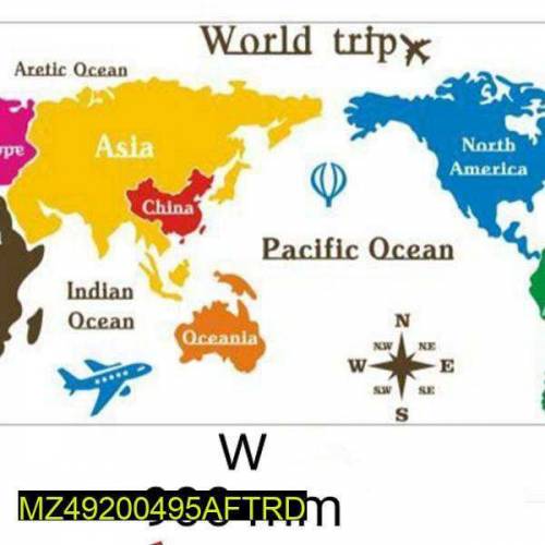 World Colorful map stickers