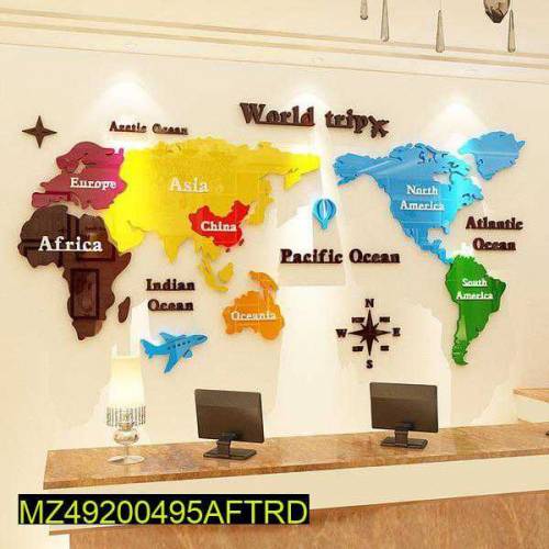 World Colorful map stickers