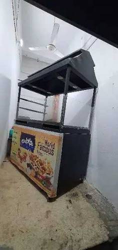 steel counter fryer with hot plate 