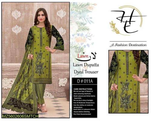 Women's Unstitched Lawn Embroidered Suit