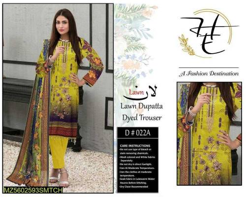 Women's Unstitched Lawn Embroidered Suit