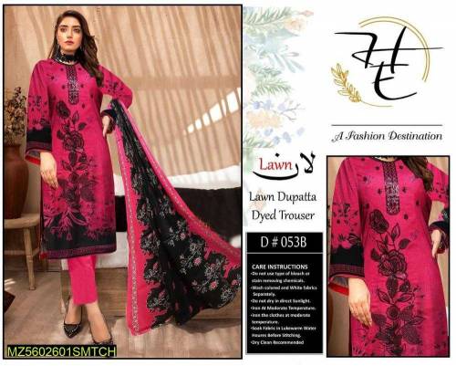 Women's Unstitched Lawn Embroidered Suit