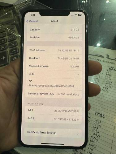 Iphone 11 pro max 512 gb ha battery health 88 ha no scratch Official P