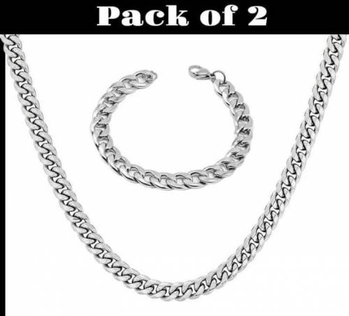 Men,s Chain and Bracelet set 2 PCS Chain and Bracelet