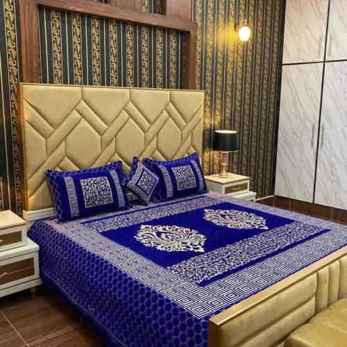 4 pcs Velvet jayquard Bedsheets