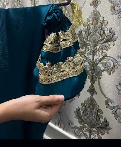 zince embroidery silk saree with handmade pouch bag 