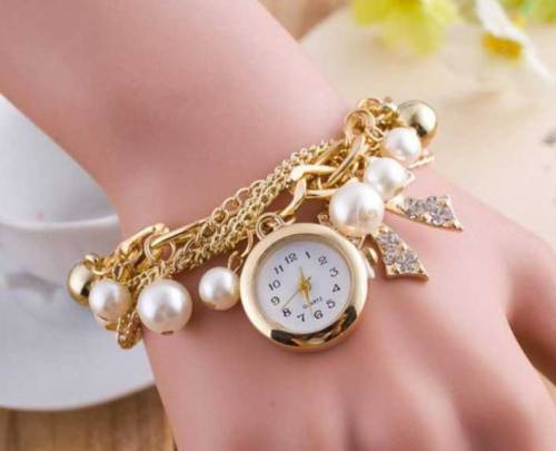 Pearl Bracelet Watch For Girls