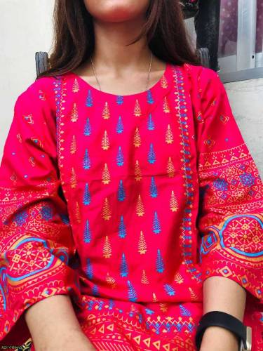 2 Pcs Woman Stitched Linen Printed Suit