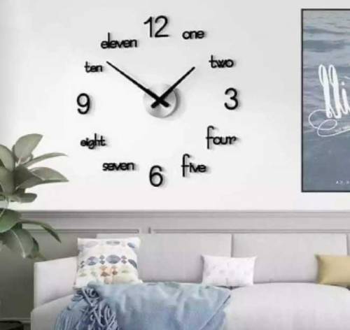 3D Wooden Wall Clock Available for Home Decoration 