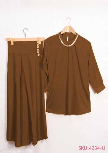 2pc stitched chain top with Palazzo 