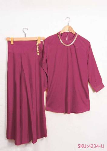 2pc stitched chain top with Palazzo 