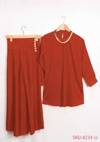 2pc stitched chain top with Palazzo 