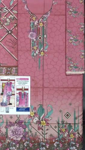 3 PCs woman unstitched branded suit delivery free in all Pakistan City