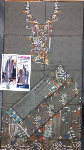 3 PCs woman unstitched branded suit delivery free in all Pakistan City