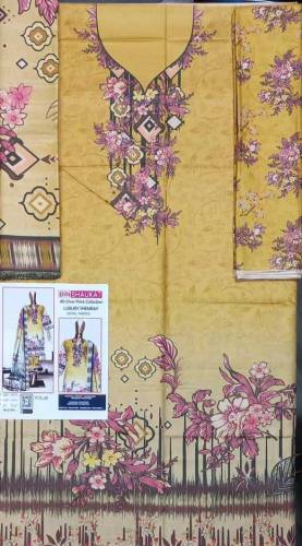 3 PCs woman unstitched branded suit delivery free in all Pakistan City