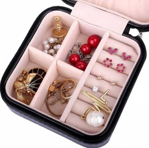 Jewelry Storage Box Leather Jewelry Stand Earrings Ring Box Cosmetics