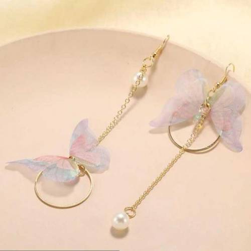 Pearl & Butterfly wing earrings 