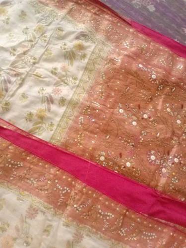 Bridal indian saarie l-brown 