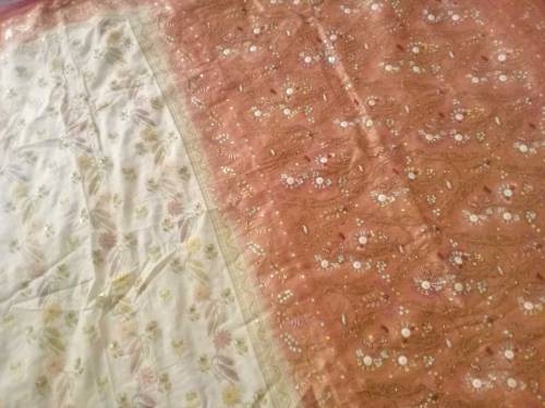 Bridal indian saarie l-brown 