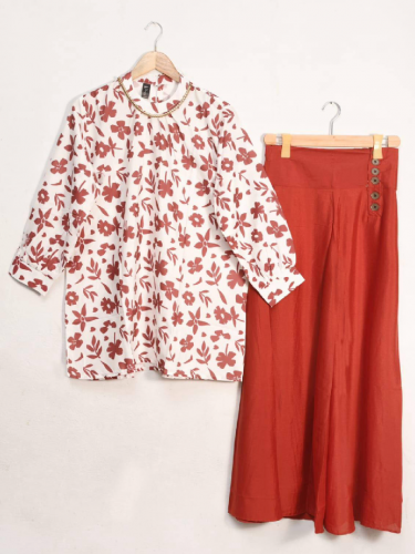 3pcs women stitched grip embroidered siut