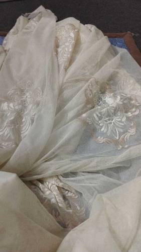 organza and net curtains embroidered 