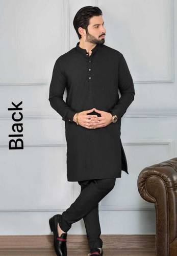 2 Pcs Men's Stitched Wash And Wear Plain Suit