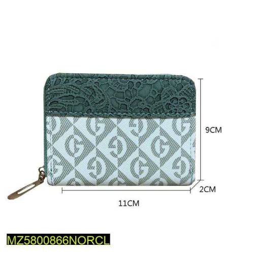 women's leather printed zipper wallet 
