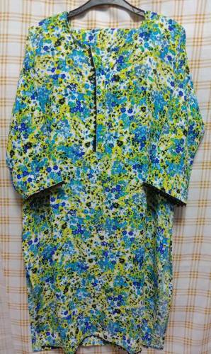 Pure Malai lawn shirt withSame trouser 2pis suiteStitching Facility Al