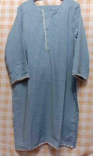 Pure Malai lawn shirt withSame trouser 2pis suiteStitching Facility Al