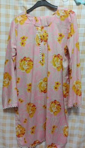 Pure Malai lawn shirt withSame trouser 2pis suiteStitching Facility Al